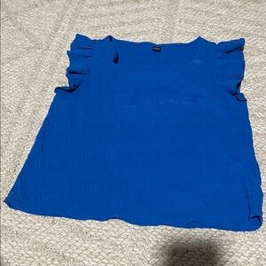 SHEIN Blue Ruffled Sleeve Women's Top